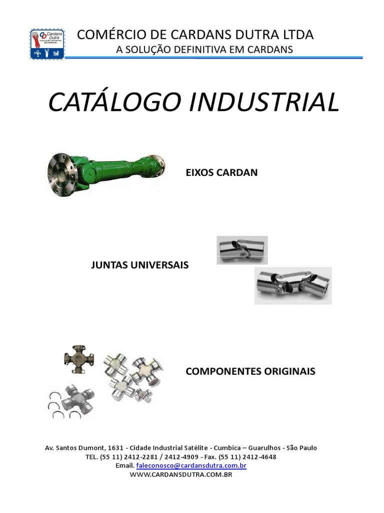 Catalogo Cardans Dutra | PDF | Engenharia Mecânica | Cinemática