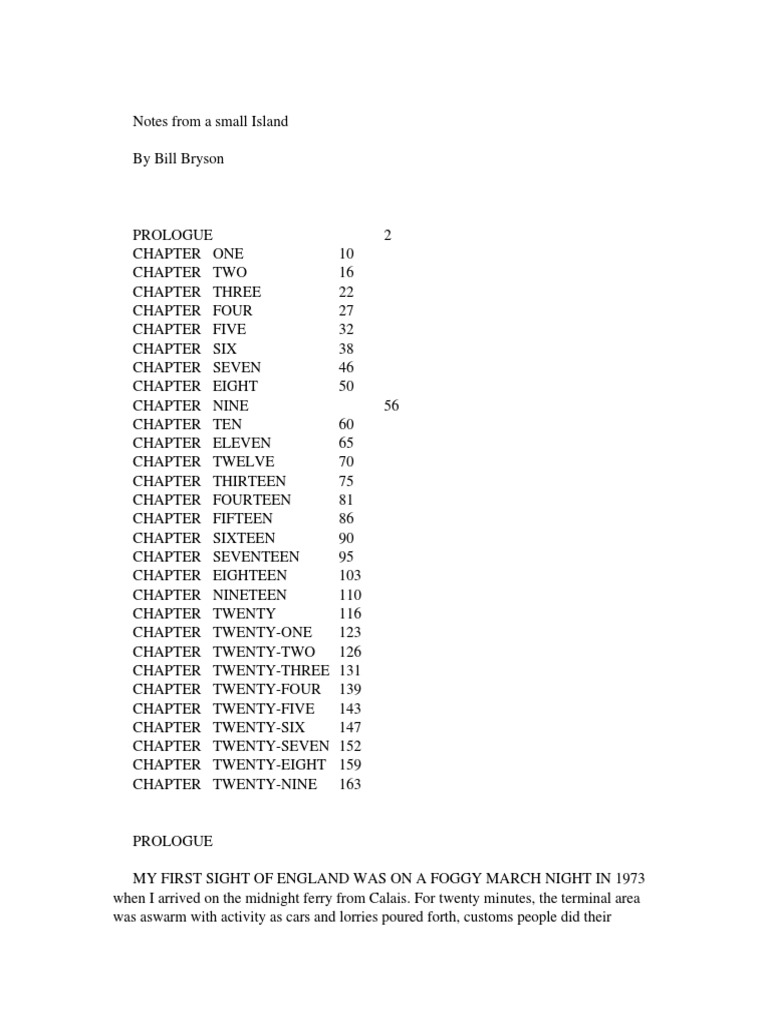 Bill Bryson Notes From A Small Island Pdf Pdf Transport Leisure