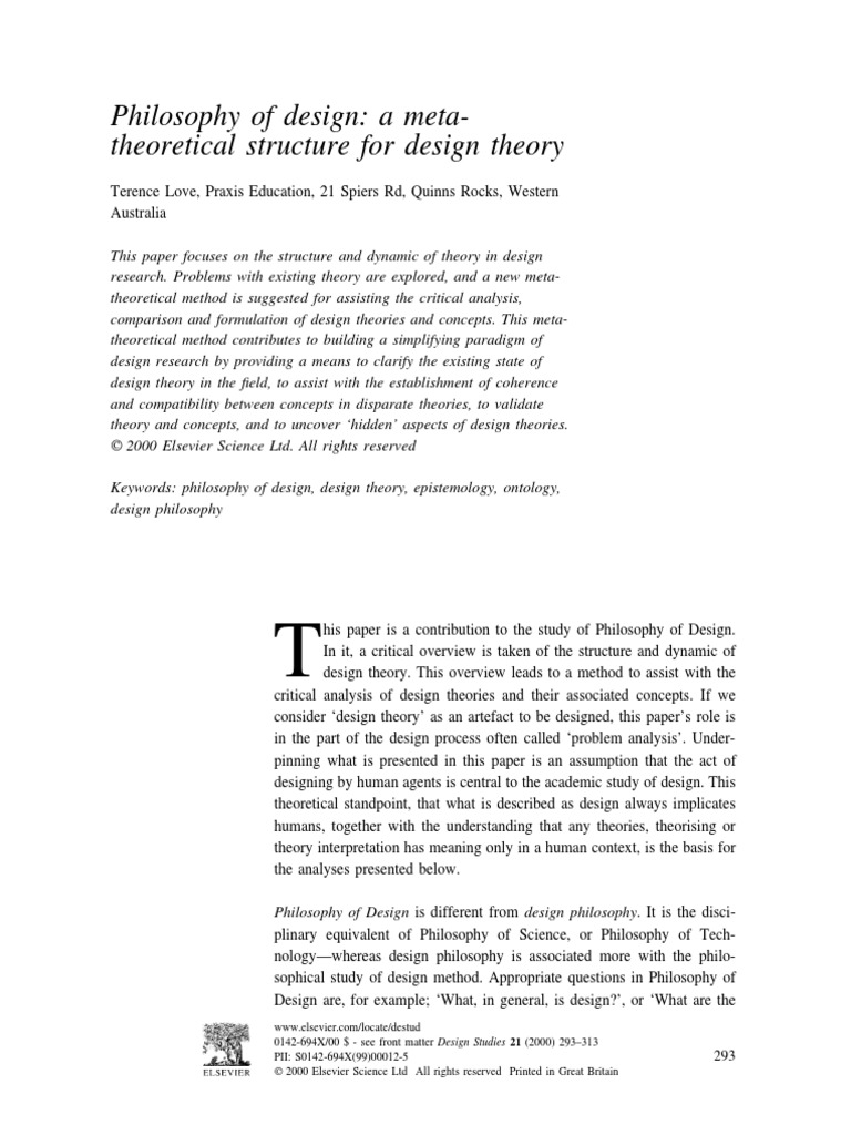 Meta-Theoretical Framework for Design Theory | PDF | Theory | Abstraction