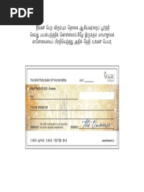 The Magic Check Ta Pdf Cheque Banking