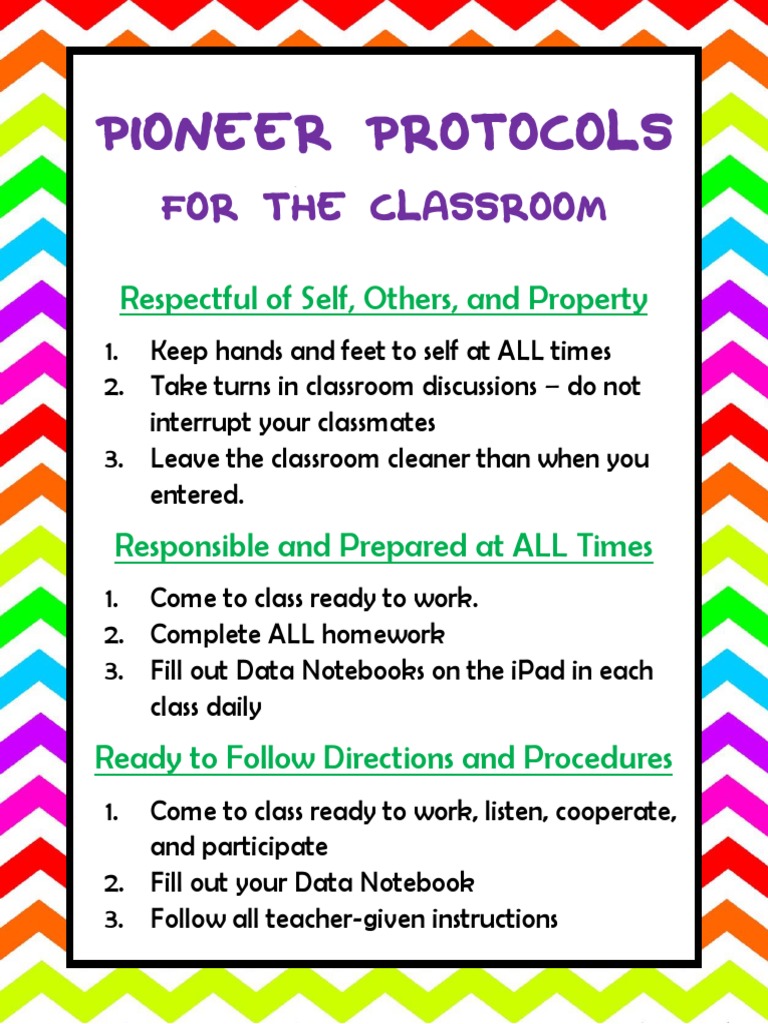 Classroom Pioneer Protocols Guide | PDF | Learning | Behavior Modification