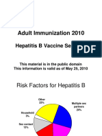 Adult Immunization 2010: Hepatitis B Vaccine Segment