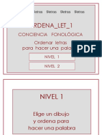 Conciencia fonológica: ordenar letras para formar palabras