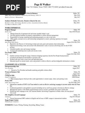 Page R Walker Resume