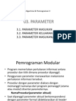 Parameter: 3.1. Parameter Masukan 3.2. Parameter Keluaran 3.3. Parameter Masukan/Keluaran