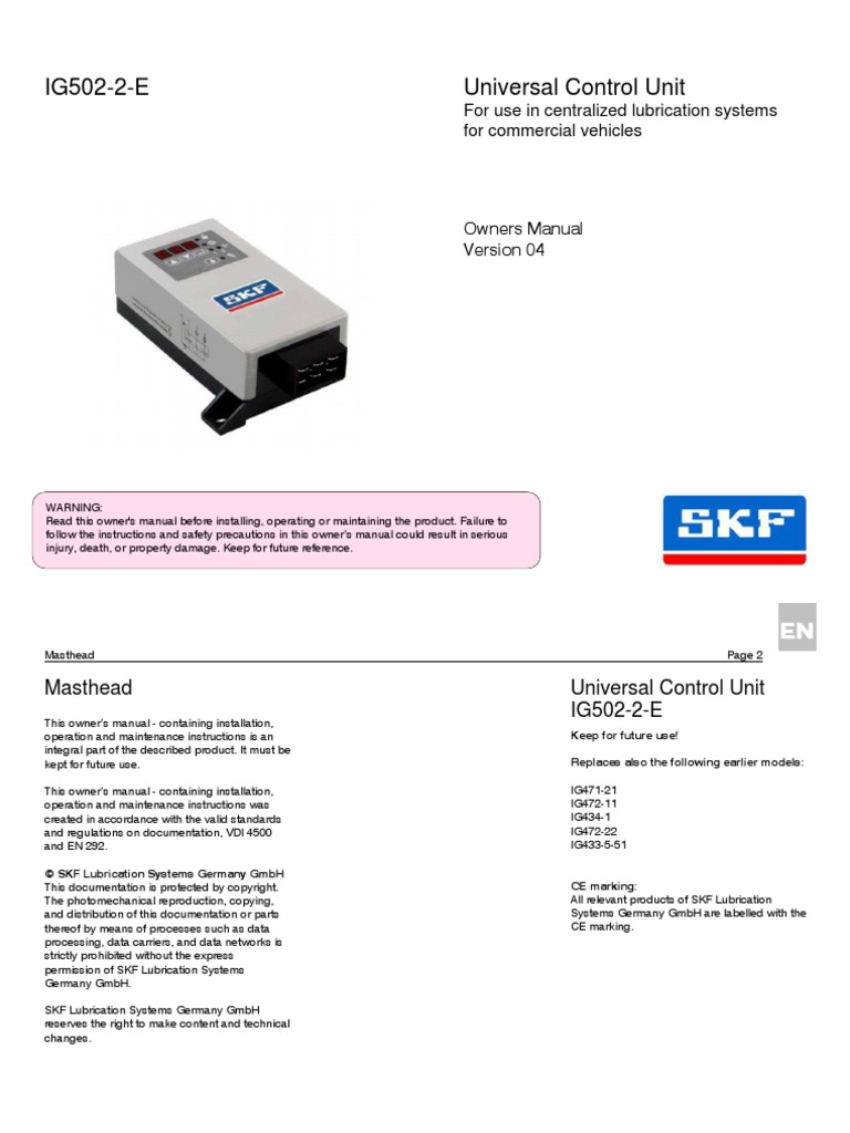 SKF Centralized Lubrication System Manual PDF Switch Safety