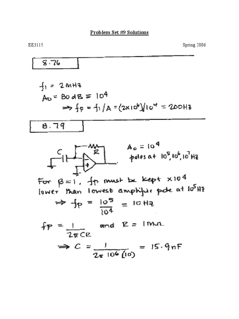EE3115 Problem Set #9 Solutions | PDF | Teaching Methods & Materials