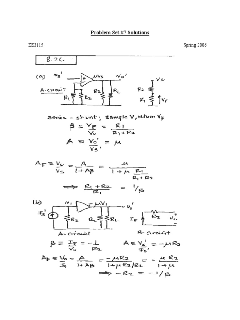 EE3115 Problem Set #7 Solutions | PDF