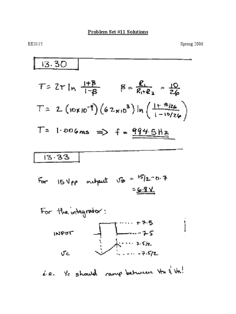EE3115 Problem Set #11 Solutions | PDF