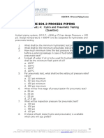 ASME B31.3 Hydro & Pneumatic Testing Questions