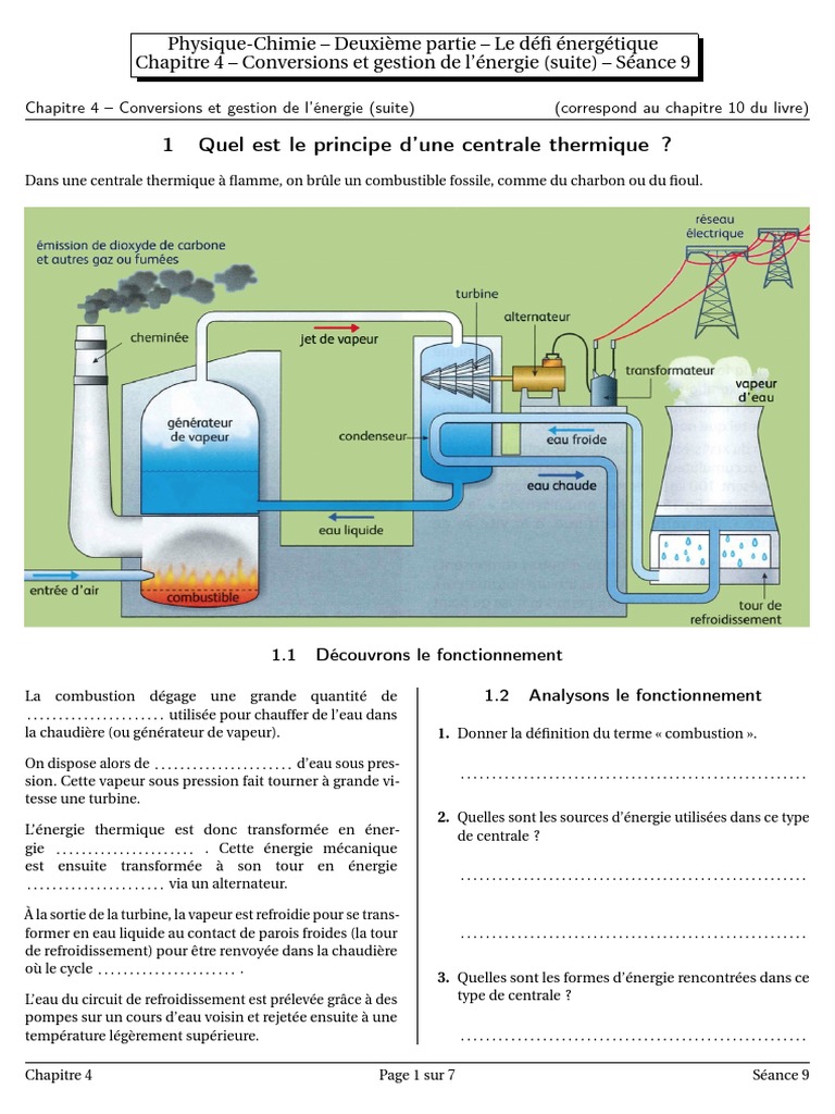 Comment Fonctionne Une Centrale Thermique Nucléaire Schéma Science 9 | PDF | Déchets radioactifs | La combustion