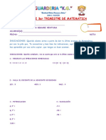 Examen de Matematica 3 Grado