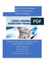 Resumen Codigo Organico Monetario y Finaciero. (Ecuador) Art-196-259