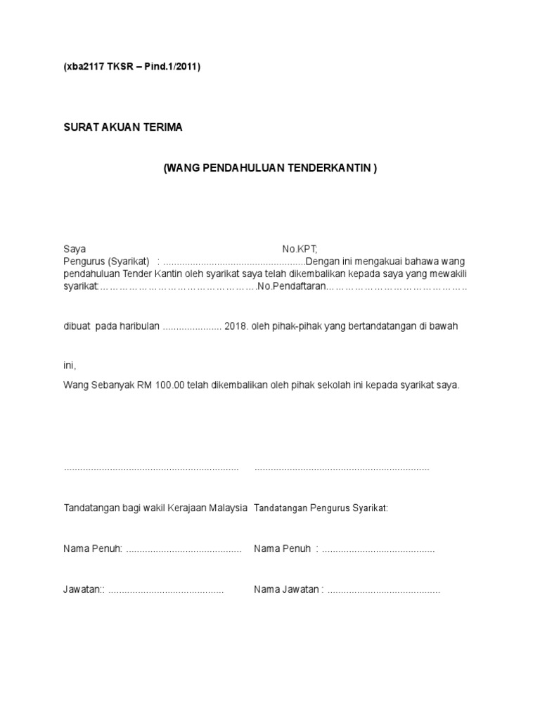 Cara Isi Surat Akaun Pembida Dalam Borang Tender