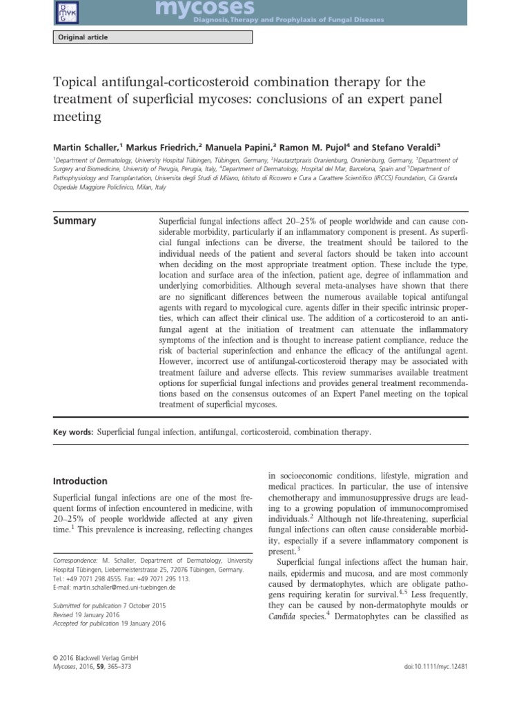 Combined Steroid and Antifungal Inflammation Infection