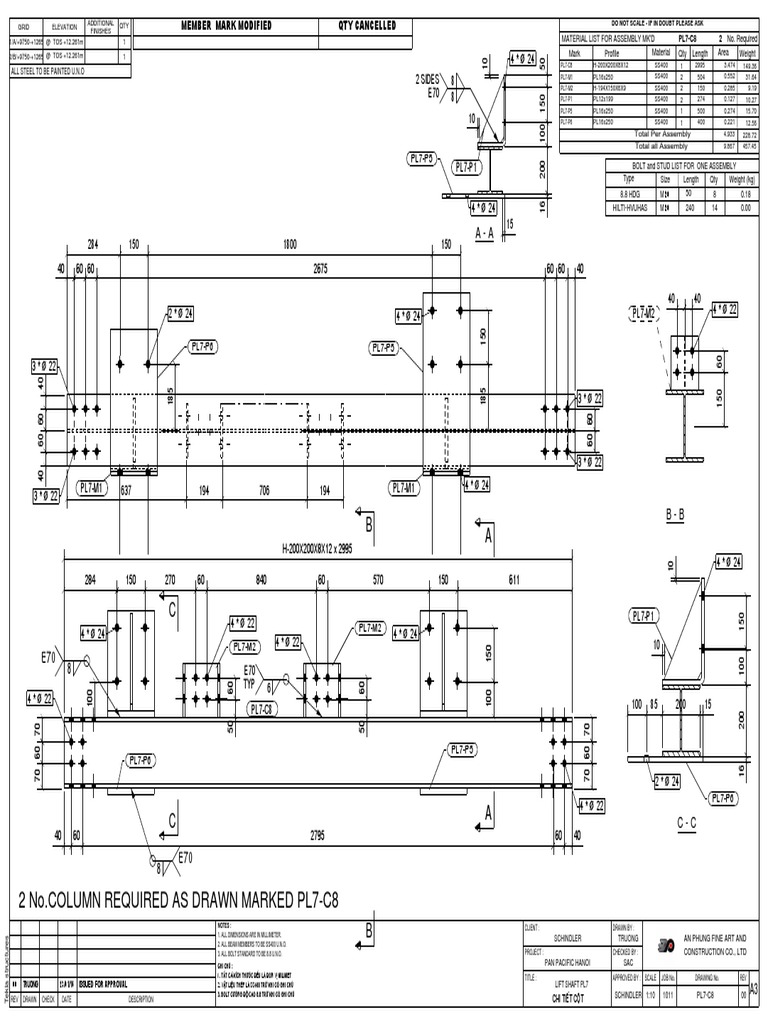 2 No - Column Required As Drawn Marked Pl7-C8: All Steel To Be Painted ...
