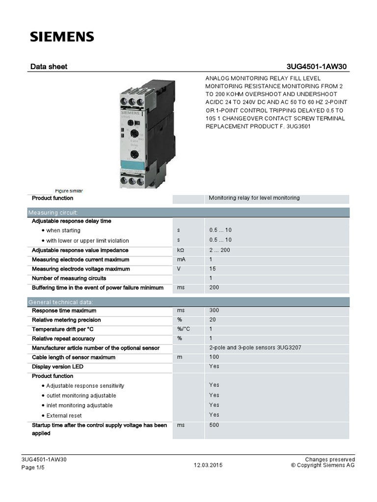 Transmetteur De Niveau Siemens 7ML54270CL000BA1 - Neuf, Peut Avoir De Légers Défauts D'usine