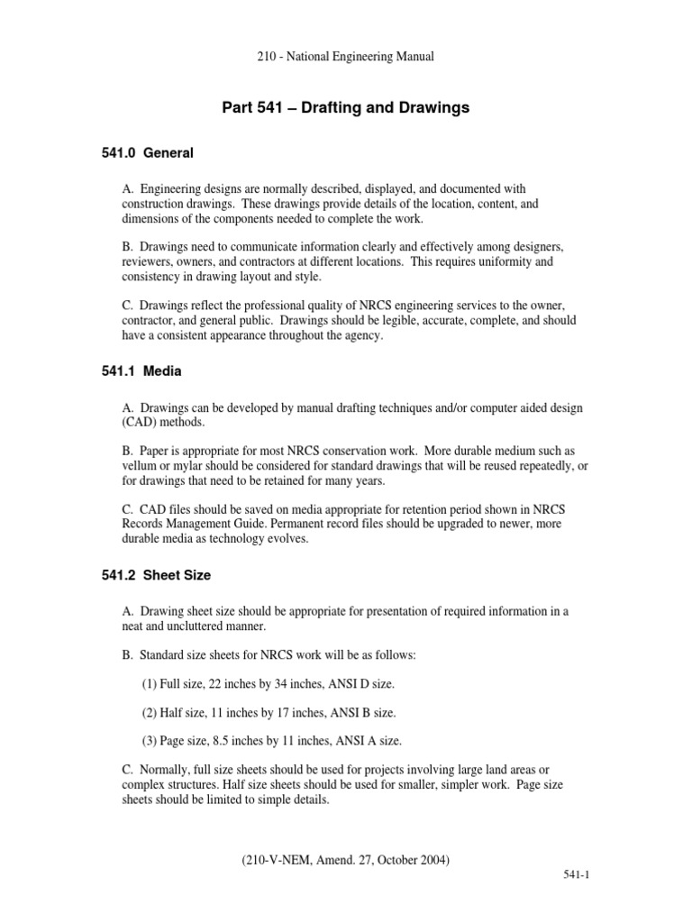 Drafting Standards for NRCS Drawings | PDF | Computer Aided Design ...