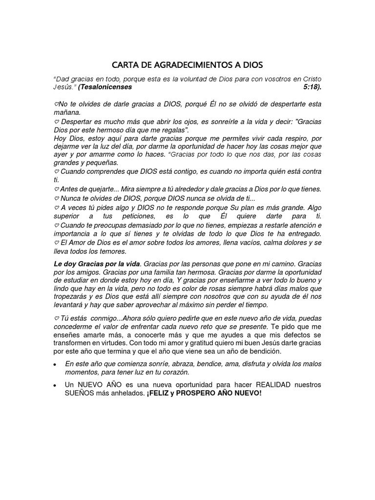 Carta de Agradecimientos A Dios | PDF | Amor | Religión y creencia, image size:768x1024