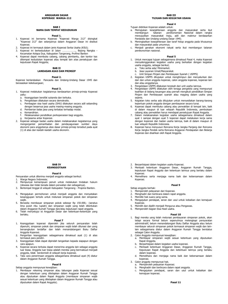 AD/ Art Koperasi (Form) PDF