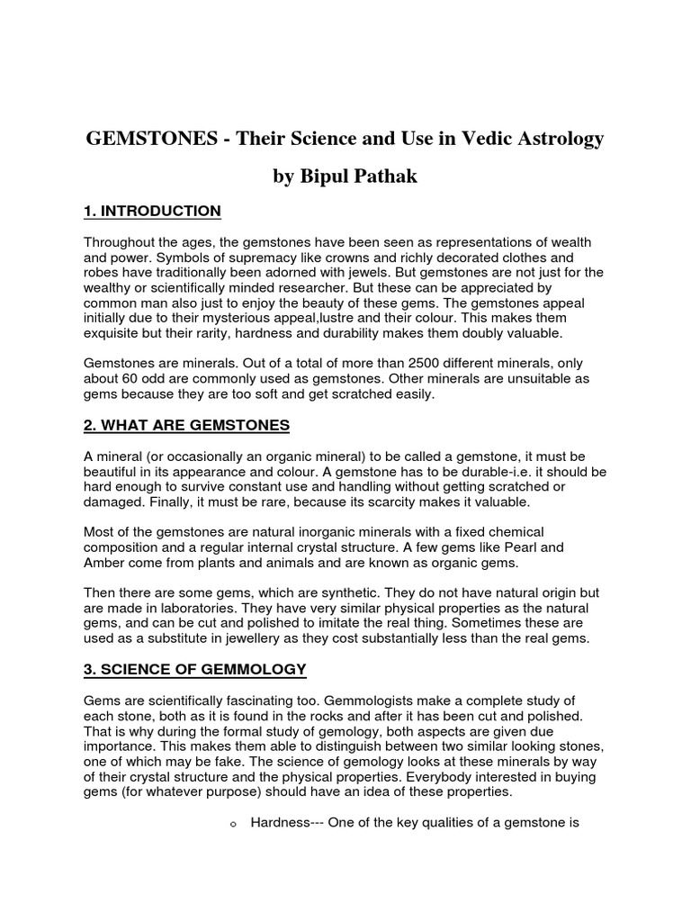 Method of Wear Gem PDF Gemstone In Astrology