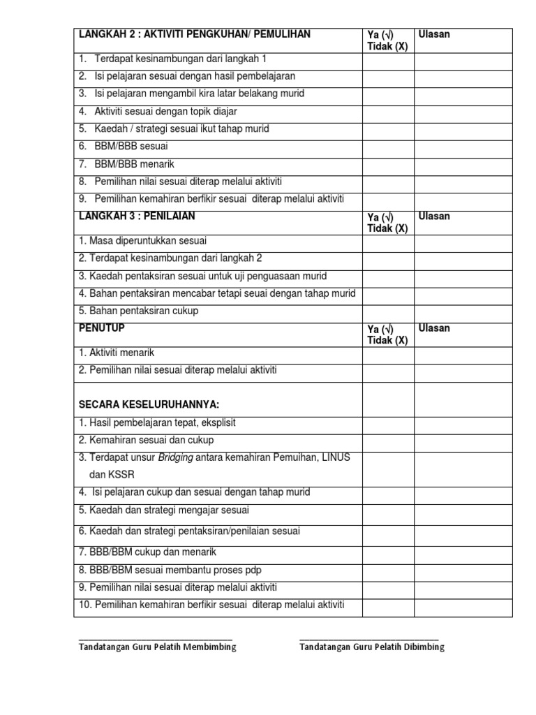 Borang Penilaian RPH 2 | PDF | Karier & Perkembangan