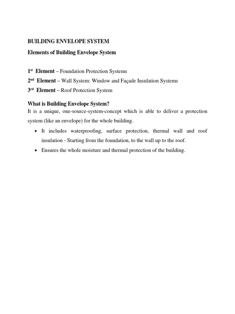 Building Envelope System Elements of Building Envelope System PDF