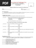 3rd Quarter Test Grade 10 Mathematics