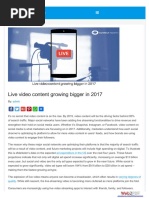 Live Video Content Growing Bigger in 2017