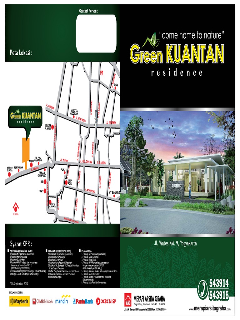 Brosur Perumahan Di Yogyakarta - Green Kuantan Residence | PDF