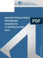 Analiza Poslovanja Privrednih Subjekata u Federaciji BiH 2015