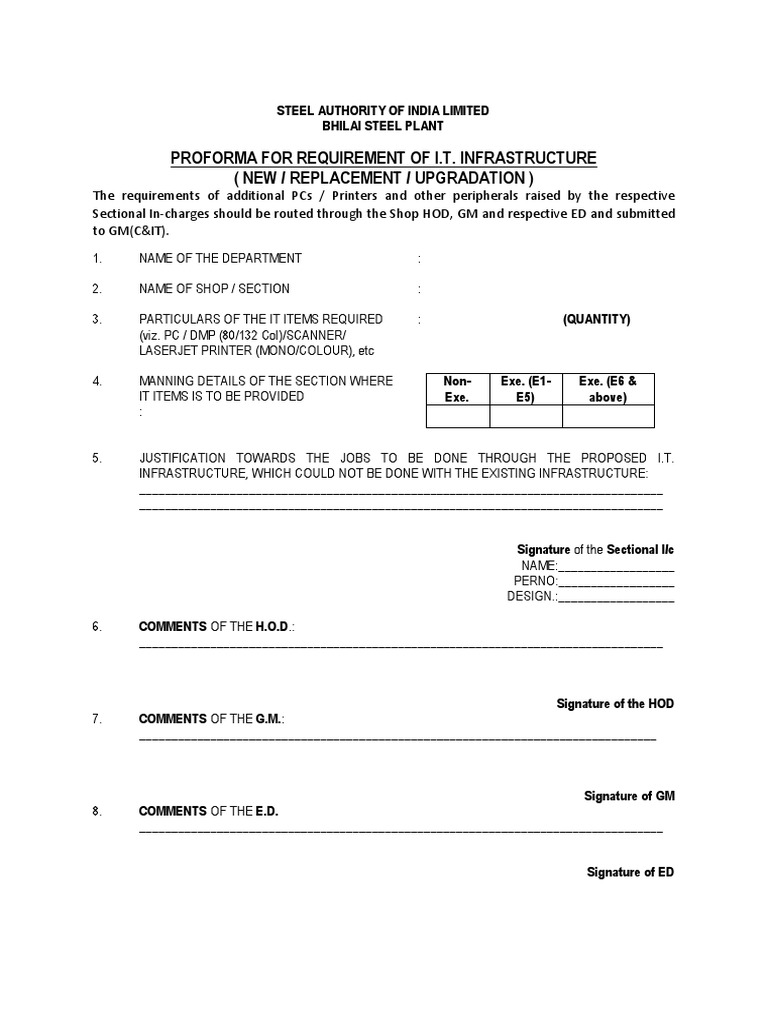 IT Infrastructure Request Form | PDF | Office Equipment | Computer Hardware