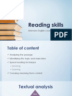Reading Skills: Intensive English Course 2017