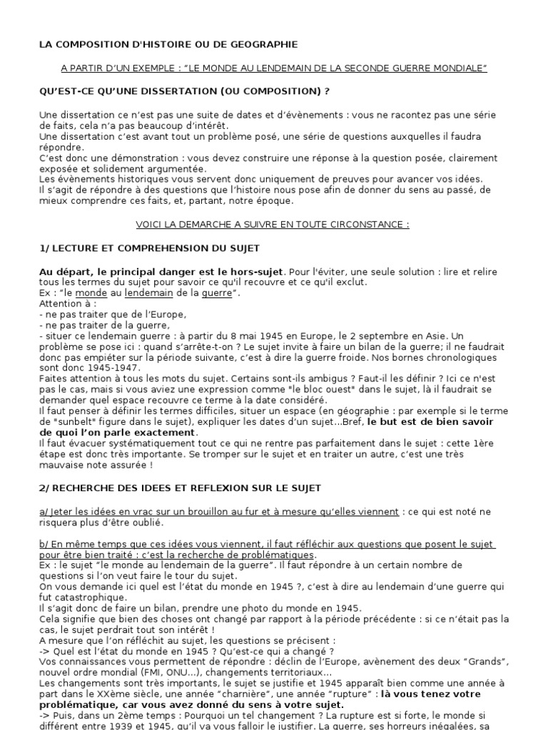 La Dissertation Historique  Document  Discours (linguistique)