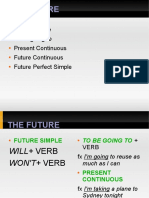 The Future: Future Simple Present Continuous Future Continuous Future Perfect Simple