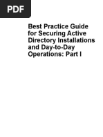 Best Practice Guide For Securing Active Directory Installations and Day-to-Day Operations: Part I