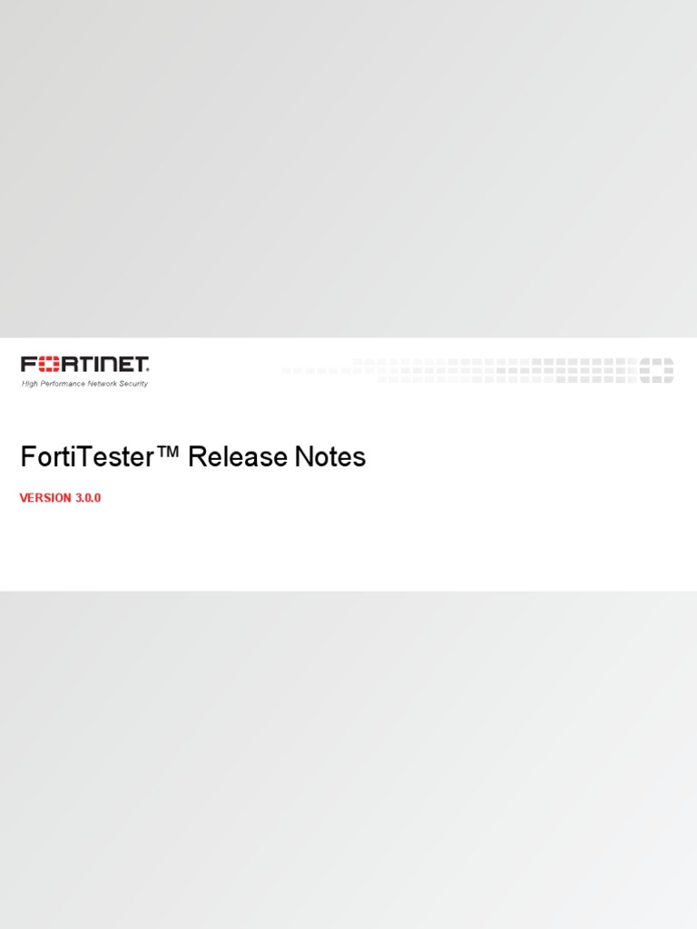 Fortitester v3 0 0 Release Notes | PDF | Booting | Hypertext Transfer ...