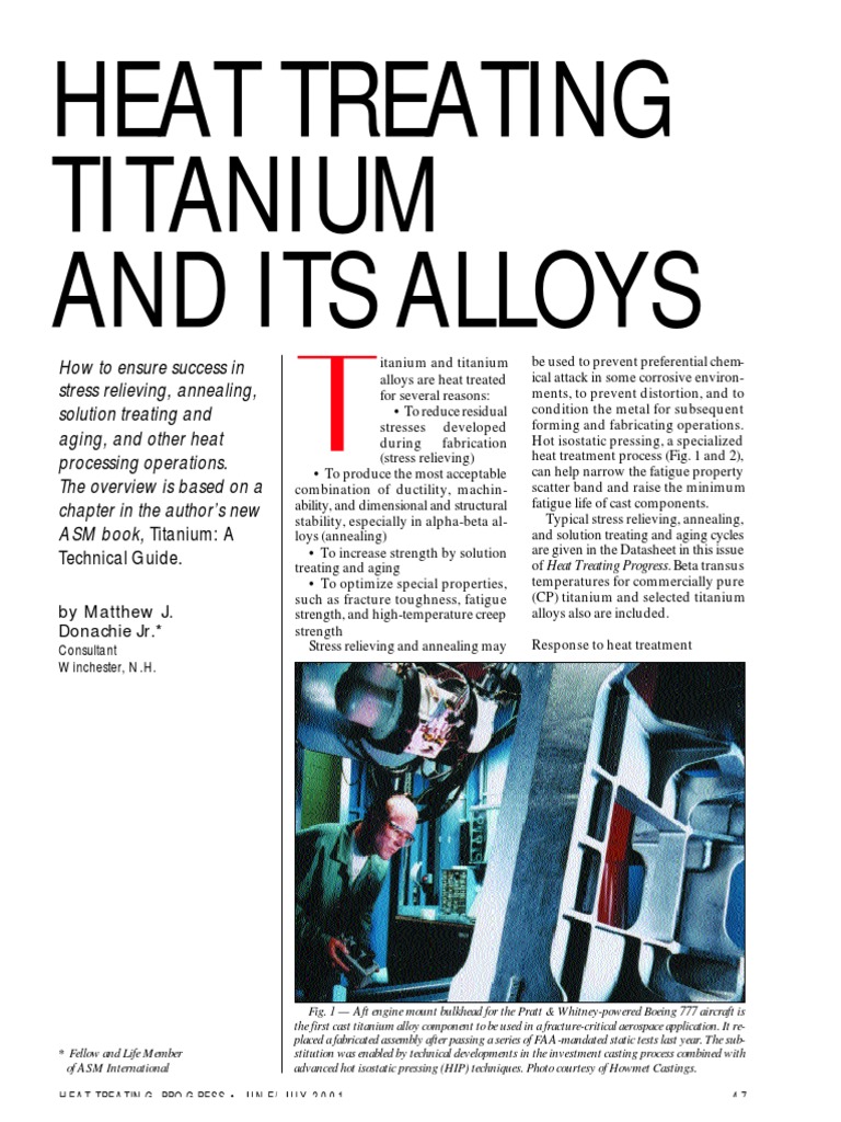 Heat Treating Titanium And Its Alloys Heat Treating Annealing (Metallurgy)