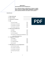 Appendix-1 Questionnaire For The Employees: Identification