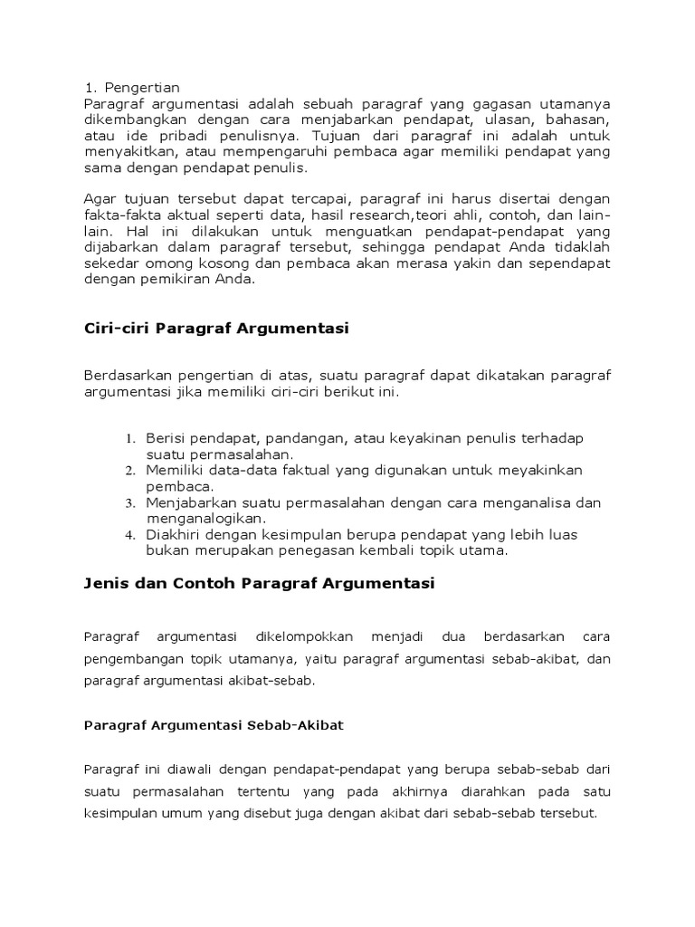 Contoh Paragraf Argumentasi Sebab Akibat - Mosaicone