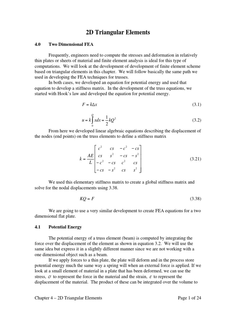 2D Triangular Elements PDF | PDF