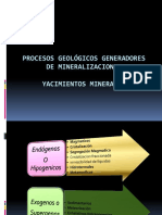 Procesos geológicos generadores de mineralizaciones