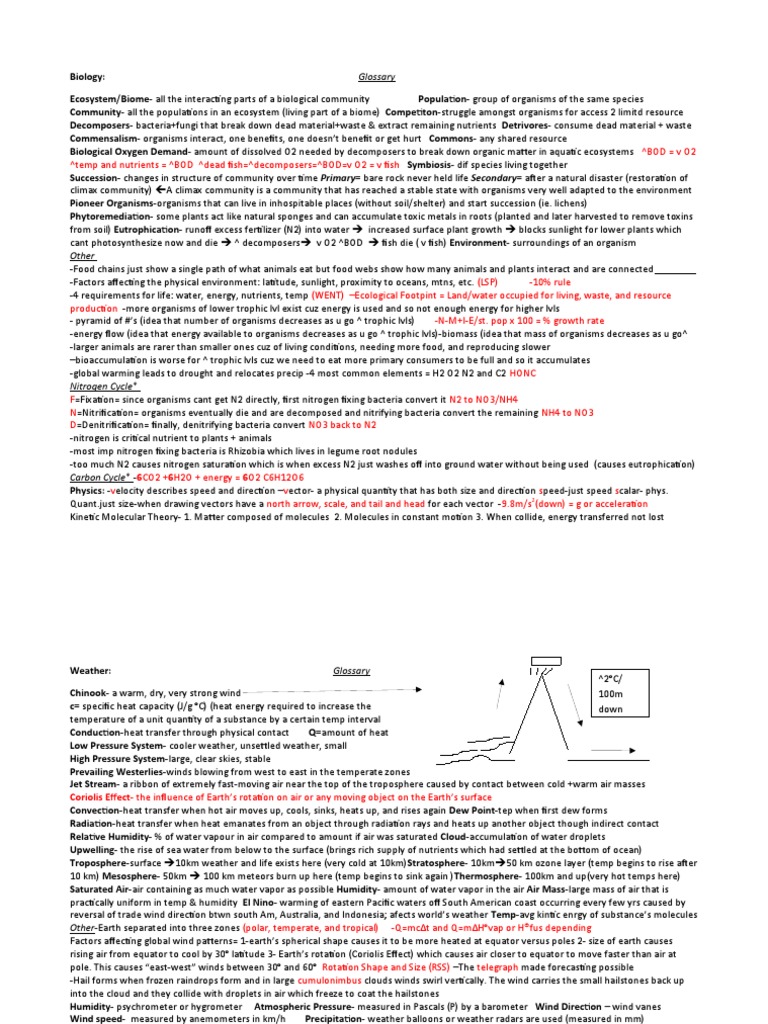 Grade 10 Science Exam Notes / Study Guide SNC2D1