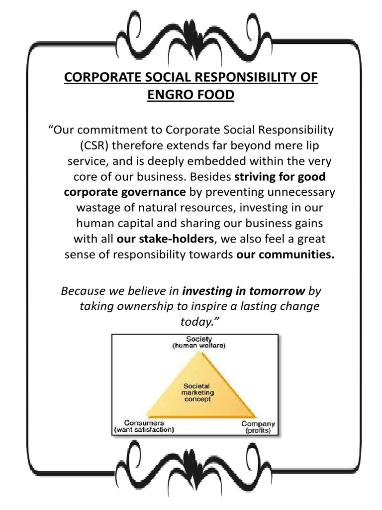 Engro Food's Commitment to CSR | PDF