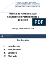 Resultados Postulaciones y Selección Admisión 2018