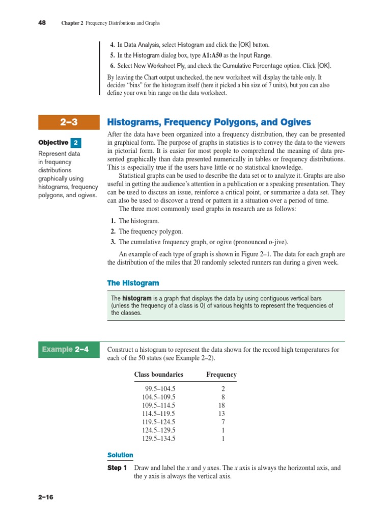 Histograms, Frequency Polygons, and Ogives: Objective | PDF | Histogram ...