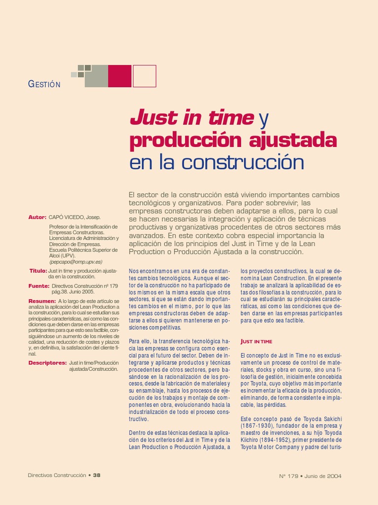 Just in Time PDF | PDF | Diseño | Producción y fabricación