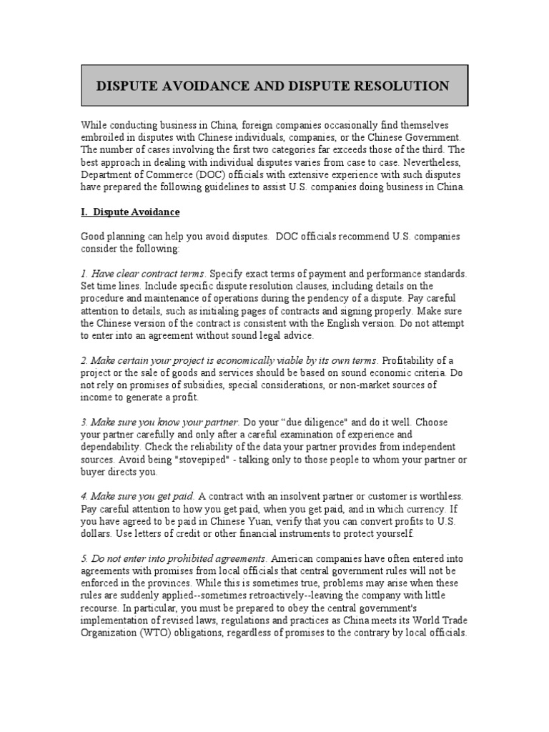 Dispute Avoidance and Resolution | PDF | Arbitration | Mediation