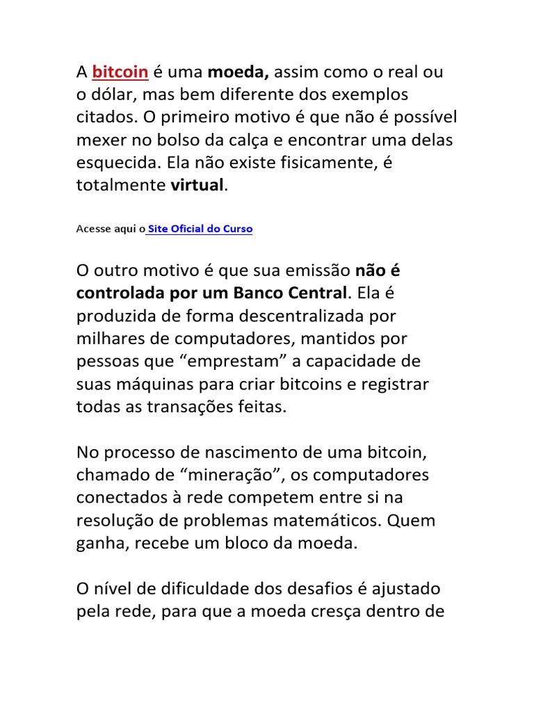 Guia Completo de Investimento em Bitcoin | PDF | Bitcoin | Computação e  Tecnologia da Informação