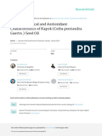 Physicochemical and Antioxidant Characteristics of Kapok (Ceiba Pentandra Gaertn.) Seed Oil